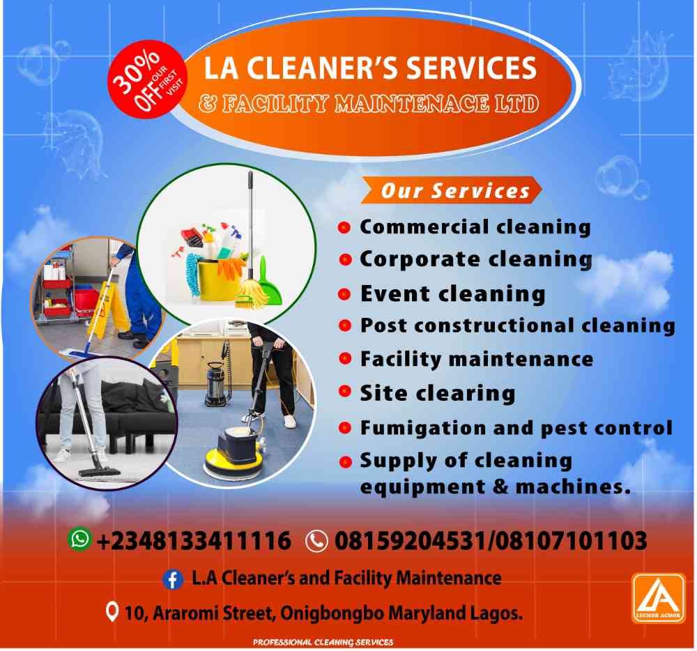 LA Cleaners services and facility maintenance services.